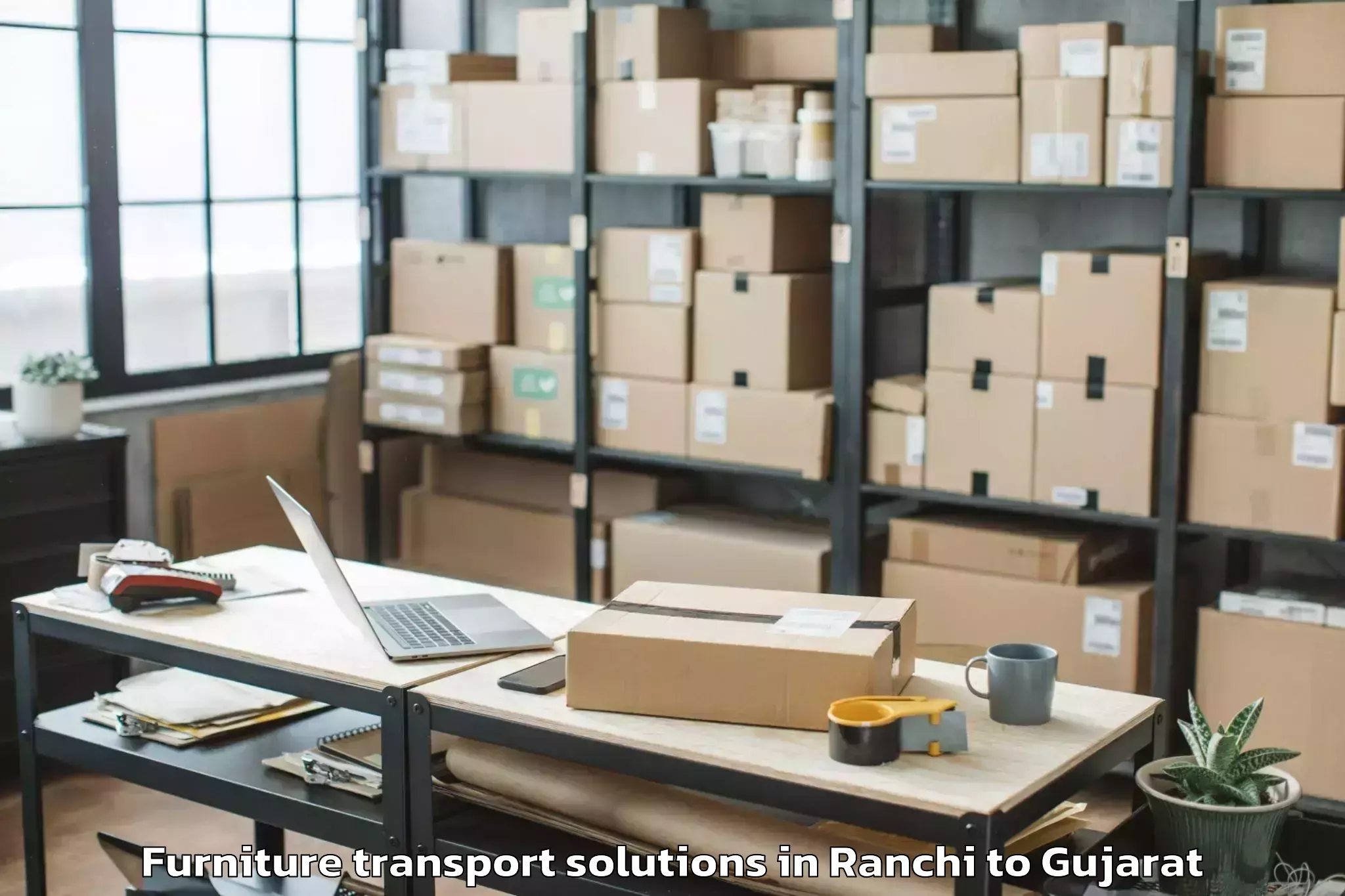 Reliable Ranchi to Ghogha Furniture Transport Solutions